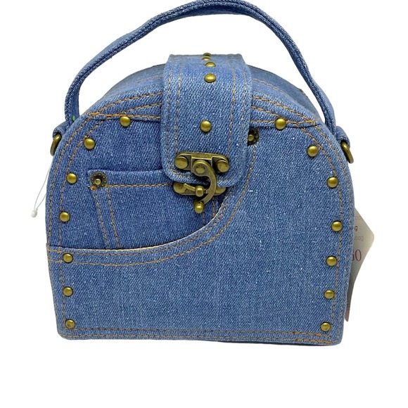 Leslie Smith & Co.-Denim Jean Style Satchel Bag - Picture 1 of 6